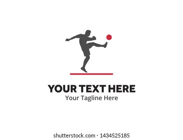 football unique simple logo creative design in flat style with color . soccer creative simple logo creative design in flat style with color