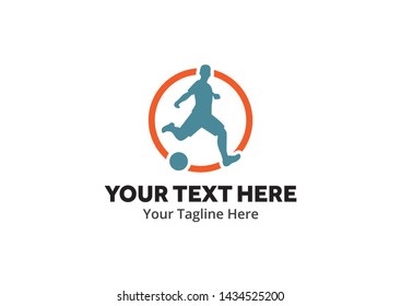 football unique simple logo creative design in flat style with color . soccer creative simple logo creative design in flat style with color