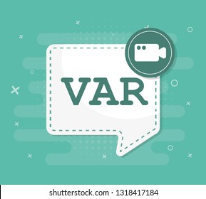 Football VAR system. Vector Illustration.