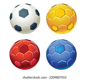 football various colored isolation vector illustration concept