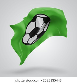 Football, vector 3d flag with waves on a white background