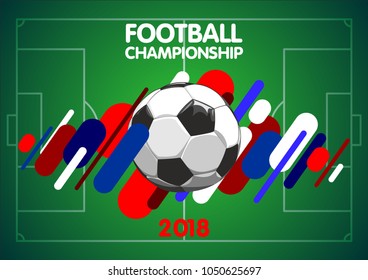 football vector background. stripes with a soccer ball on a bright background.