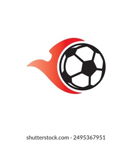 football vector design with white background and has flames on the side