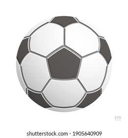 Football Vector Icon. Black and White Soccer Ball. Front View