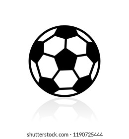 Football vector icon with reflection