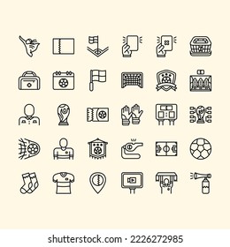 Football vector icon set for apps, website, mobile, infographic, web, presentation, and etc
