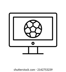 football vector icon set. Line vector icons like ball, field, goal, referee, player, stadium and more on white background. Editable flat line vector illustration.