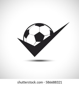  Football Vector icon. Soccer ball Emblem. Football chek Sign.