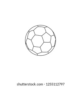 Football Vector Icon, Soccerball. Vector Illustration Isolated In White Background. Line Style.