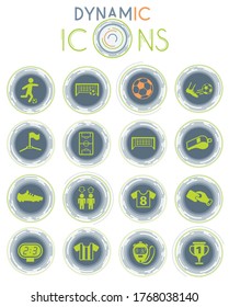 football vector icons on white background with dynamic lines for animation for web and user interface design