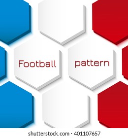 Football vector illustration. Colors of the France flag.