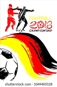 football vector illustration, sport background in grunge style for invitation, booklet, flyer, cards
