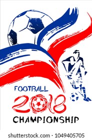 football vector illustration, sport background in grunge style for invitation, booklet, flyer, cards