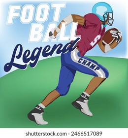 Football vector illustrations, artwork created in adobe fresco. vector illustration with text. 