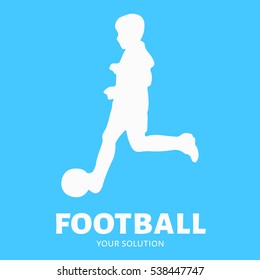 Football vector logo. Brand's logo in the form of a soccer player.