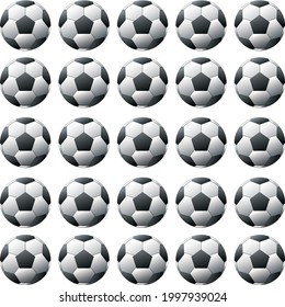 Patrón vectorial de fútbol aislado en fondo blanco