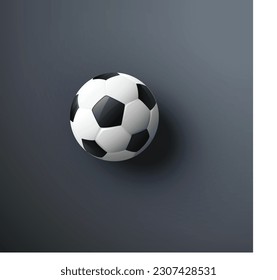 Football vector realistic style, with gradient background and drop shadow. 