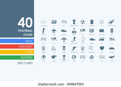 football vector set of modern simple icons