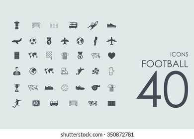 football vector set of modern simple icons