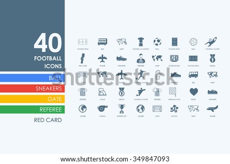 football vector set of modern simple icons