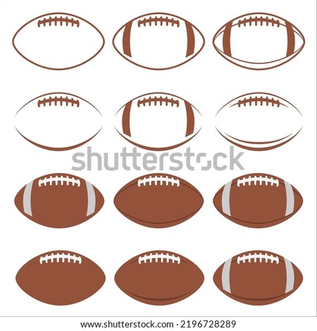 Football Vector Set on White