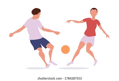 Football. Vector set of soccer players athletes in motion.