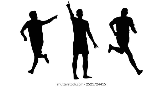 Football vector silhouette when player in field.