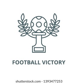 Football victory vector line icon, linear concept, outline sign, symbol