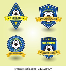 Football Vintage badges and labels. Vector illustration.