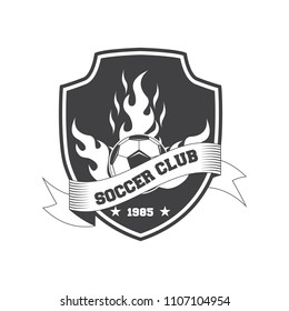 Football vintage soccer logo isolated on white background. Vector illustration.