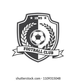 Football vintage soccer logo isolated on white background. Vector illustration.