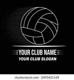 Football, Volleyball, Sports Club Logo Design - Vector Logo Line Art Illustration