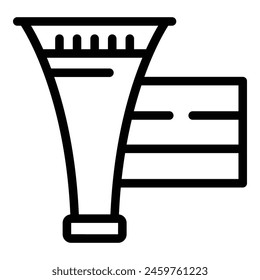 Football vuvuzela icon outline vector. Competition blowing pipe. Fan cheering horn