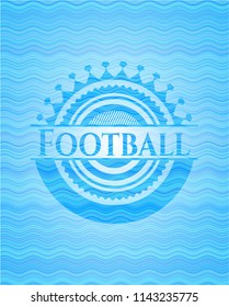 Football water wave concept emblem background.