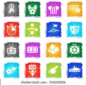 football web icons in grunge style for user interface design