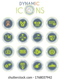 football web icons on white background with dynamic lines for animation for user interface design
