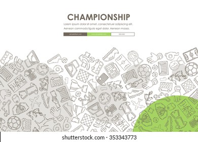 football Website Template Design with Doodle Background