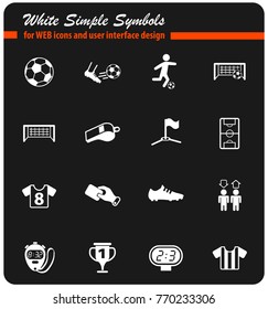football white vector icons for web and user interface design