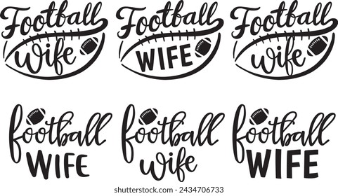Football wife, american football, football love, football family vector illustration file svg