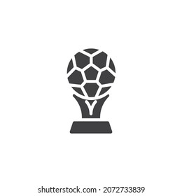 Football winner cup vector icon. filled flat sign for mobile concept and web design. Soccer champion award glyph icon. Symbol, logo illustration. Vector graphics