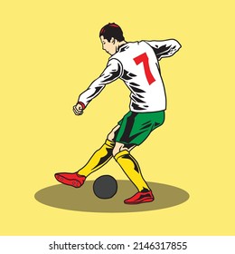 football world cup characters player for poster icon and tshirt
