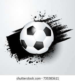 football world or european championship with ball and a black splash in the background.