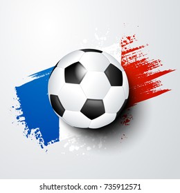 football world or european championship with ball and france flag colors.