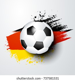 football world or european championship with ball and germany flag colors.