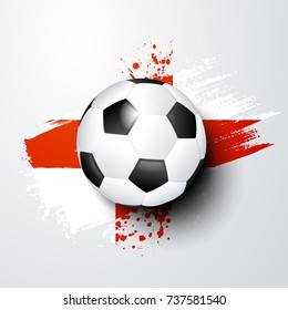 football world or european championship with ball and england flag colors.