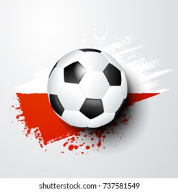 football world or european championship with ball and poland flag colors.