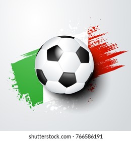 football world or european championship with ball and italy flag colors.