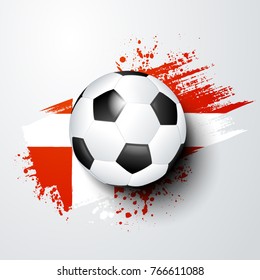 football world or european championship with ball and denmark flag colors.