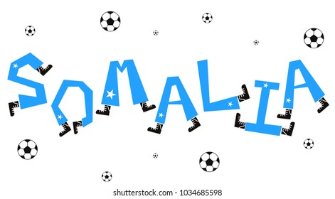 Football World Flag on Funny Alphabet Set : Somalia : Vector Illustration