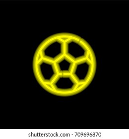 Football yellow glowing neon ui ux icon. Glowing sign logo vector